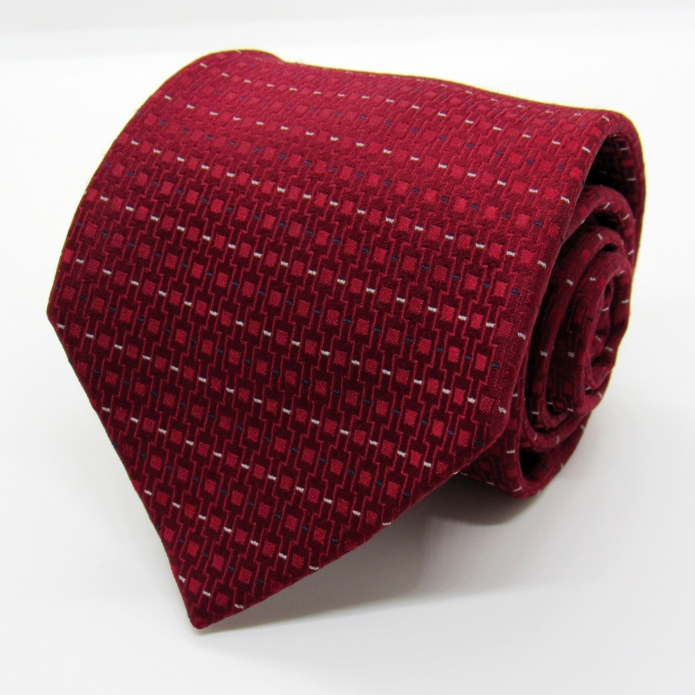 Perry Ellis Portfolio Mens Tie - Red w/Geometric